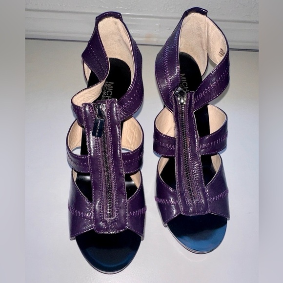 Michael Kors Shoes - Michael Kors Purple Patent Leather Strappy Heels - Size 7.5